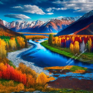 Река, горы, деревья, осень, Россия - конспект урока географии по теме "Наша Родина Россия на карте мира"