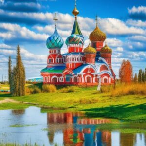 Церковь, озеро, Россия - иллюстративное фото