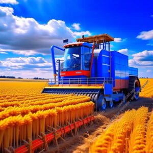 комбайн, поле, пшеница, голубое небо - конспект урока географии Сельское хозяйство. Растениеводство.