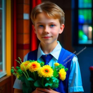 ученик, 5 класс, букет, цветы, фото - "Я - пятиклассник" - классный час
