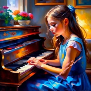девочка, играет на рояле