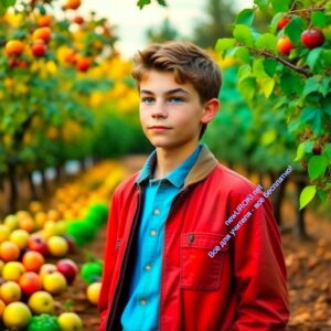 ученик, сад, яблочный, агротехник