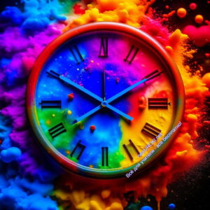 часы, время, разноцветные