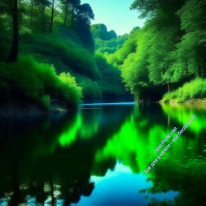 озеро, лесное, лес, деревья, красивое