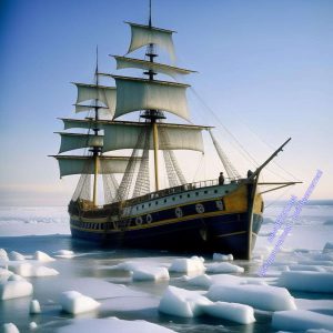 парусный, корабль, льды, Антарктида, открытие, путешествие