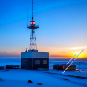метеорологическая станция, Арктика, снег, небо, климат, наблюдение, погода