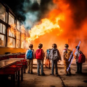 дети, школа, пожар