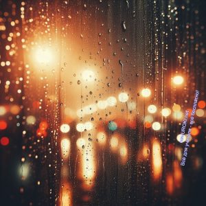 дождь, город, стекло, капли