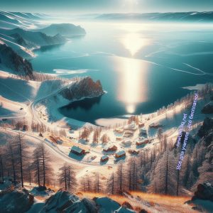 озеро, Байкал, зима, солнце