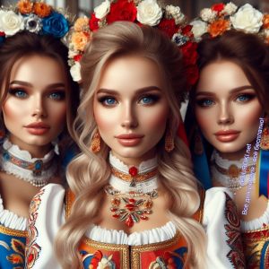 русские, девушки, народный наряд, костюм