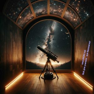 телескоп, ночь, небо, изучение