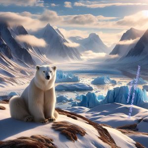 Арктика, лёд, горы, снег, белый медведь