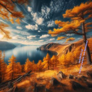 осень, деревья, озеро, Байкал