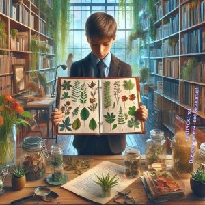 ученик, гербарий, растения