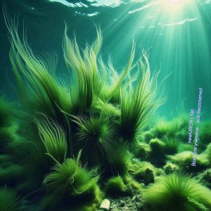 зеленые водоросли, дно, вода