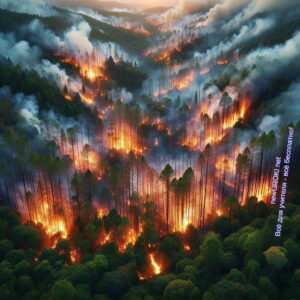лес, пожар, горит, огонь, дым