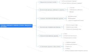 Ментальная карта (интеллект-карта, mind map) Факторы, влияющие на здоровье человека. Здоровый образ жизни - конспект урока ОБЗР