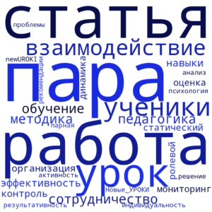 Облако слов Работа в парах на уроке