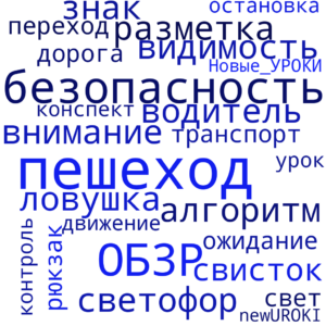 Облако слов Безопасность пешехода - конспект урока