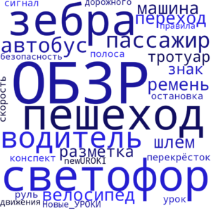 Облако слов Правила дорожного движения - конспект урока