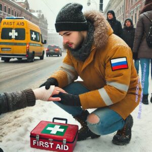 Оказание первой медицинской помощи при падении на льду зимой в городе