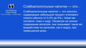 Слабоалкогольные напитки — это