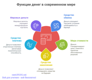 Инфографика: Функции денег в современном мире