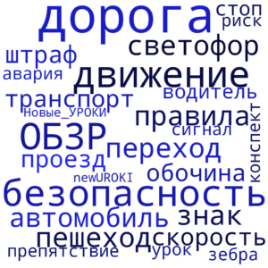 Облако слов Безопасность дорожного движения - конспект урока