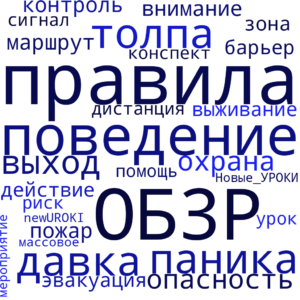 Облако слов Правила на массовых мероприятиях - конспект урока