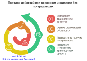 Инфографика: Порядок действий при дорожном инциденте без пострадавших