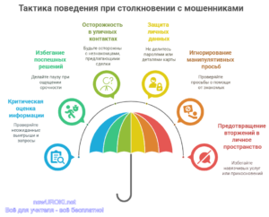 Инфографика: Тактика поведения при столкновении с мошенниками