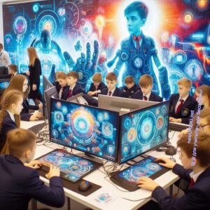 Ученики 6-7 классов играют в профориентационную игру в школе