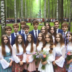 Школьники 8-9 классов на экскурсии по красивому природному парку