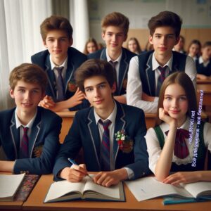 Старшеклассники 10-11 классов на уроке в школе