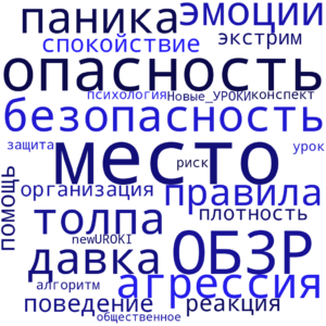 Облако слов Безопасность в общественных местах- конспект урока