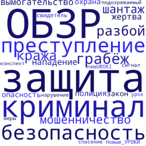 Облако слов Опасности криминального характера - конспект урока