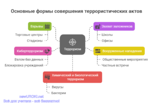 Инфографика: Основные формы совершения террористических актов Инфографика: Основные формы совершения террористических актов