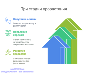 Инфографика: Три стадии прорастания Инфографика: Три стадии прорастания