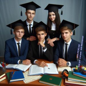 Фото команды выпускников в школе - Школа сквозь время - сценка на Выпускной