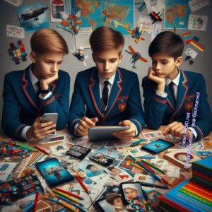 Ученики на уроке разгадывают квесты и играют