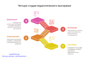Инфографика: Четыре стадии педагогического выгорания