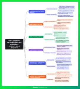 Ментальная карта (интеллект-карта, mind map) Грибы-паразиты - конспект урока Ментальная карта (интеллект-карта, mind map) Грибы-паразиты - конспект урока
