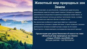 Презентация Животный мир природных зон Земли - конспект урока биологии Презентация Животный мир природных зон Земли - конспект урока биологии