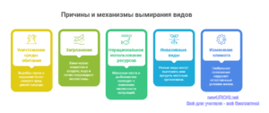 Инфографика: Причины и механизмы вымирания видов Инфографика: Причины и механизмы вымирания видов