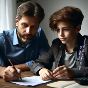Папа помогает сыну с уроками - Родительское собрание №3 в 6 классе