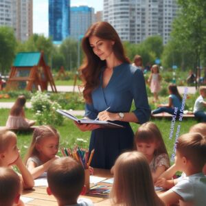 Учительница проводит урок в парке с детьми - Анализ работы учителя
