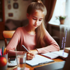 Девочка делает домашнюю работу - Родительское собрание №2 в 6 классе