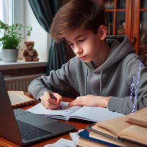 Ученик делает уроки дома - Родительское собрание №1 в 6 классе
