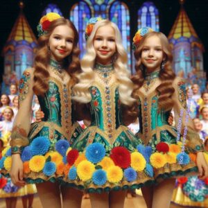 Девочки на концерте на сцене с выступлением
