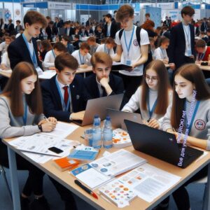 Ученики работают над проектом на конкурсе - Психолого-педагогическая характеристика 10 класса